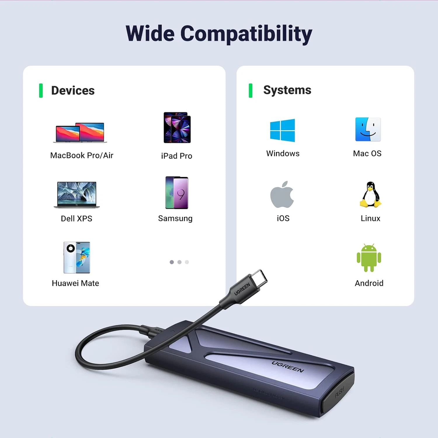 UGREEN CM578 M.2 SSD Enclosure USB 3.2 Gen 2 - Image 2